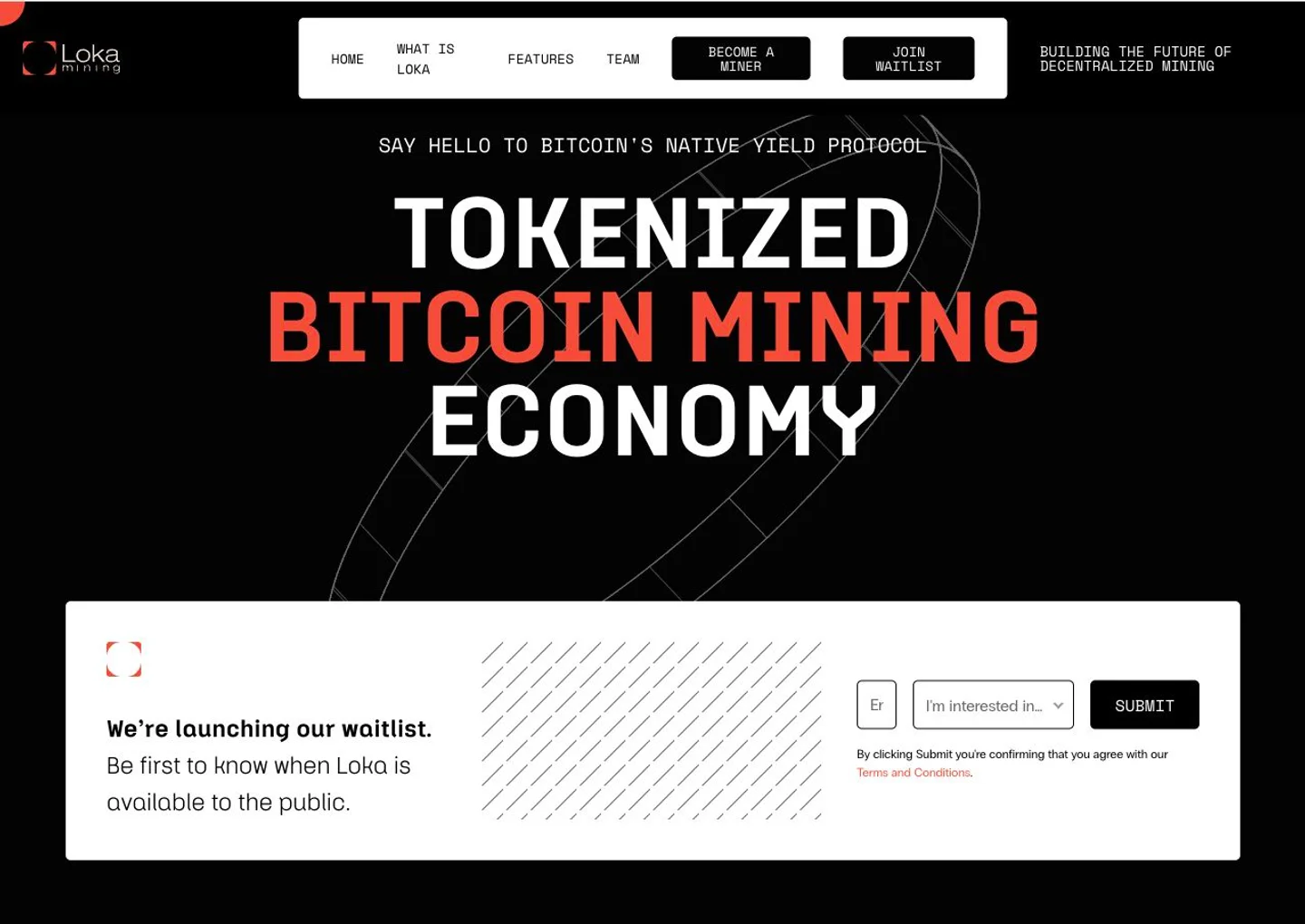 Loka Mining: Tokenized Bitcoin mining website preview