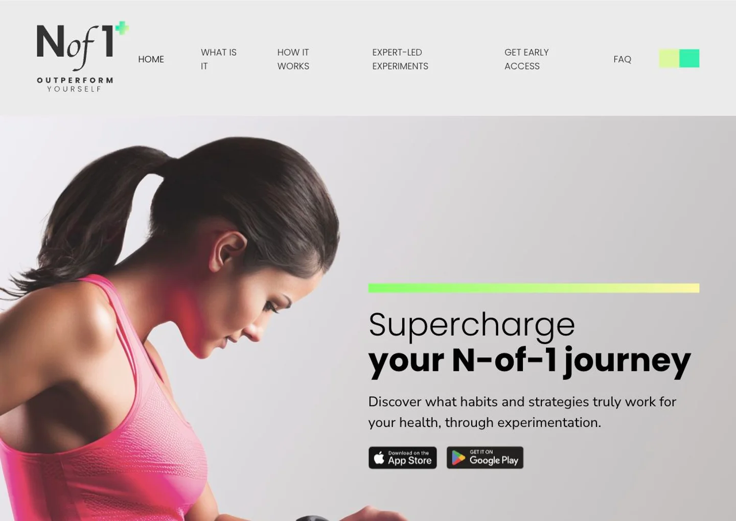 Nof1+: Personal health experiments website preview