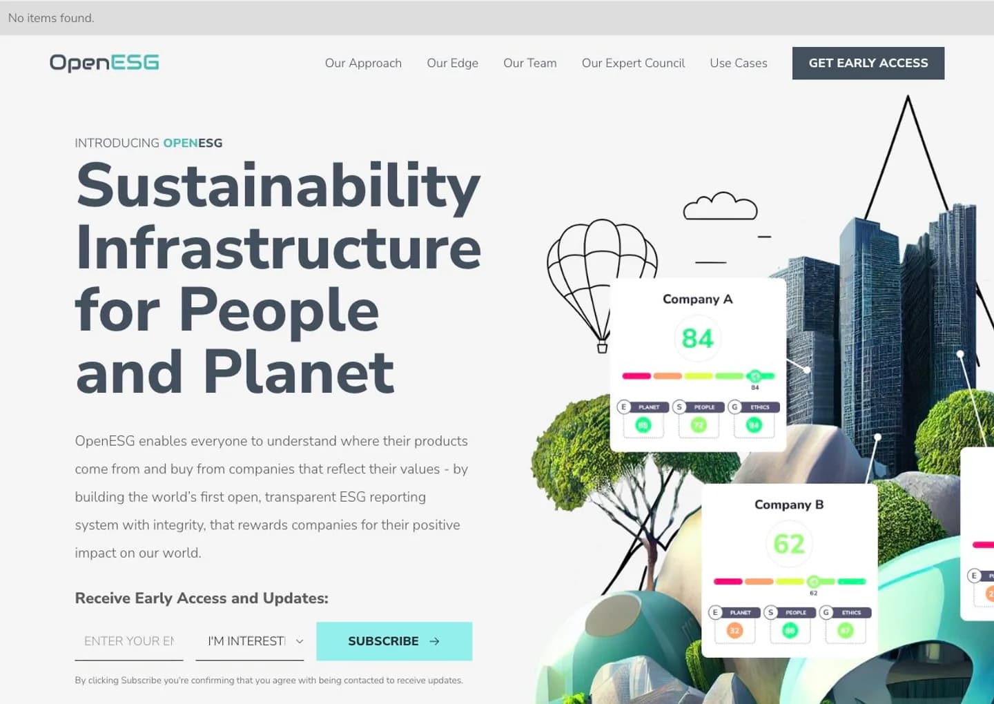 OpenESG: ESG infrastructure · Version 1 website preview