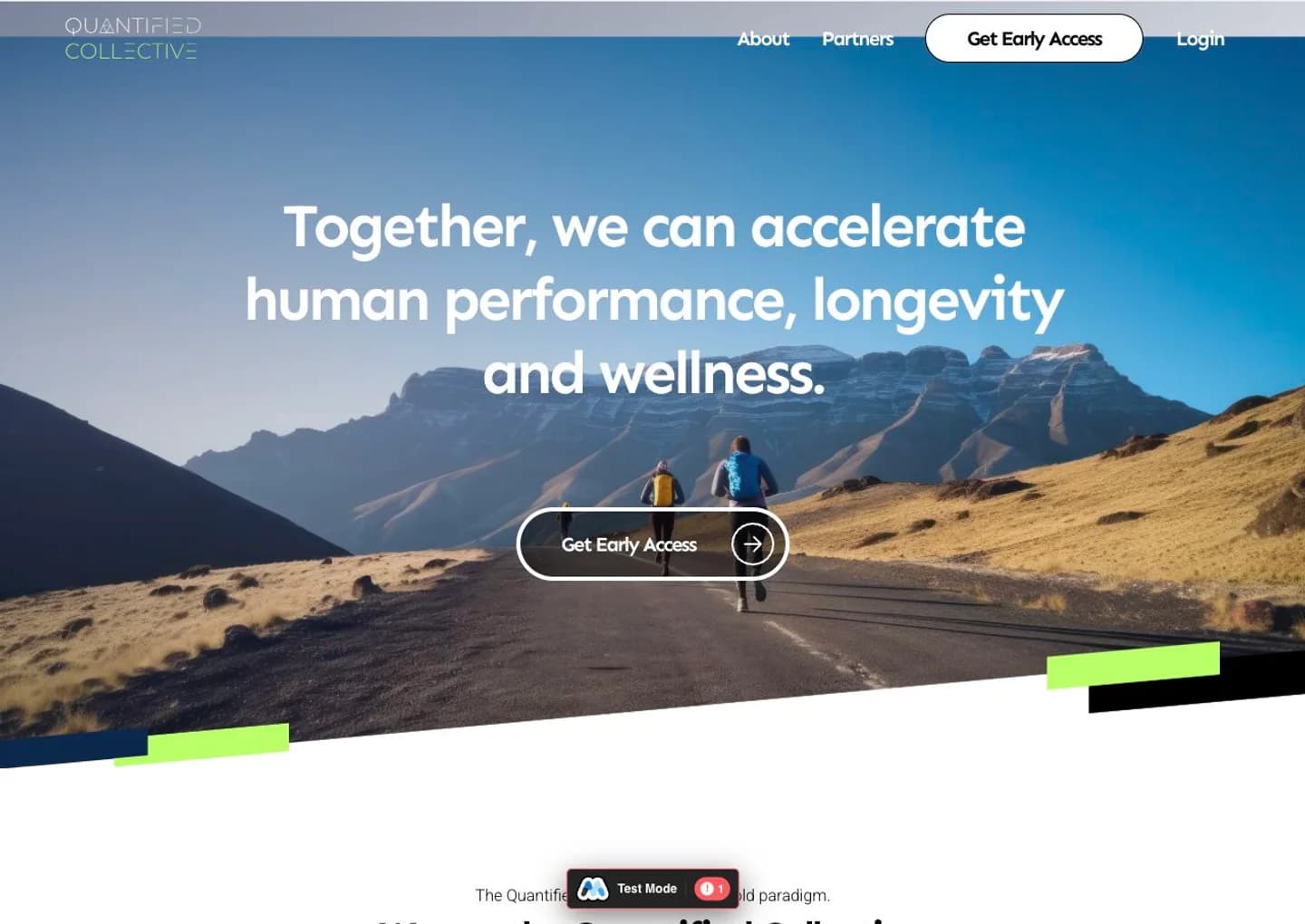 Quantified Collective: Health & wellness community website preview