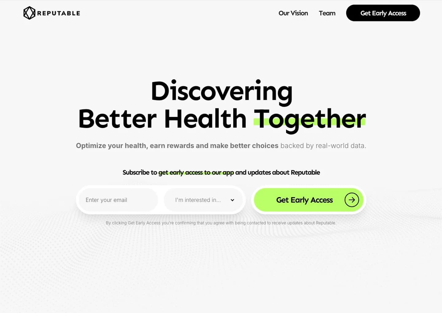 Reputable: Community launch · Version 3 website preview